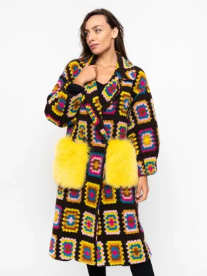 COAT- Fox pockets yellow & black