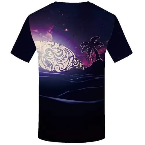 Coconut Tree T-shirt Men Cartoon Tshirts Casual Harajuku T-shirts 3d Mountain T shirts Funny Hawaii Shirt Print Short Sleeve