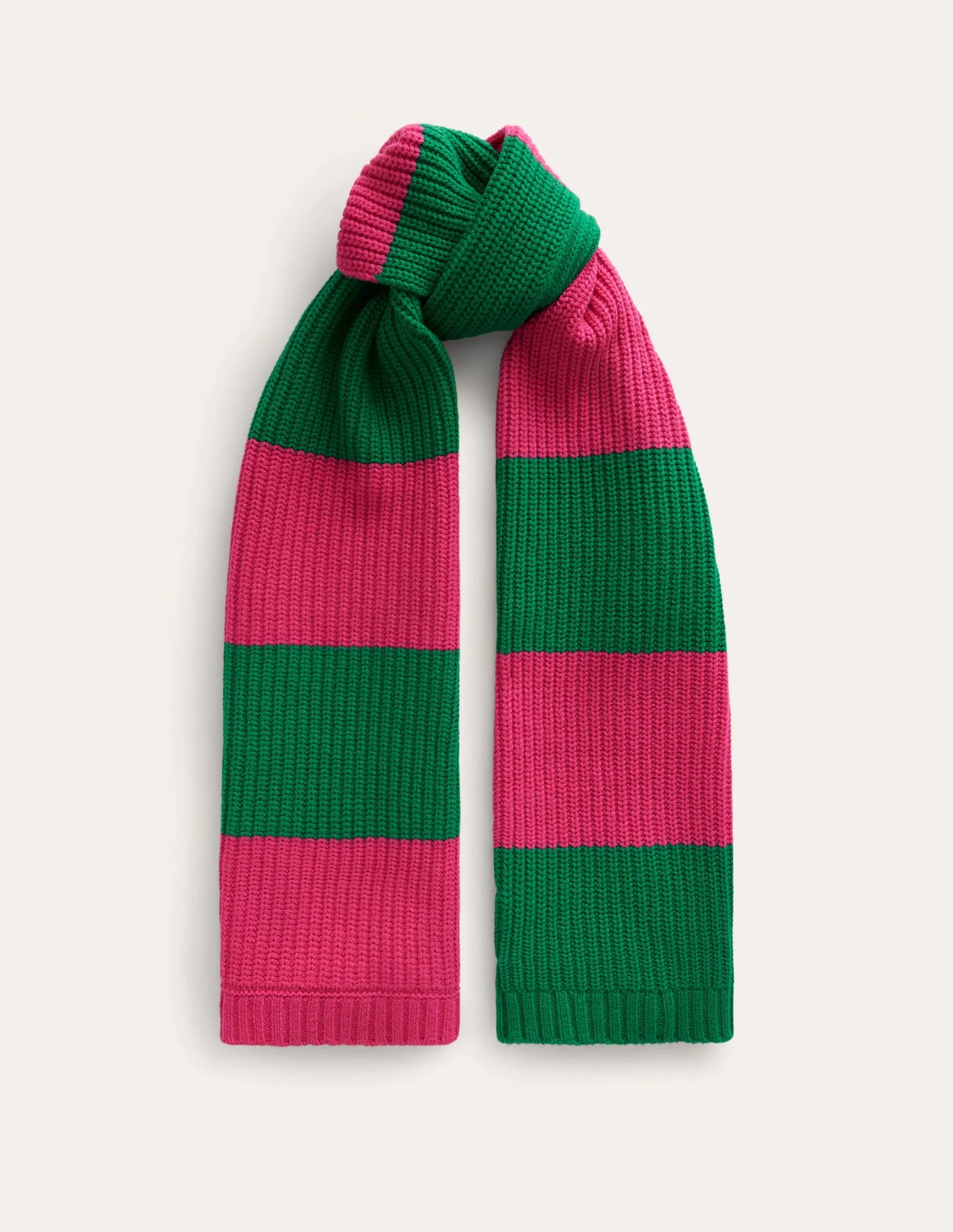 Colour Block Scarf-Vibrant Pink/ Veridian Green