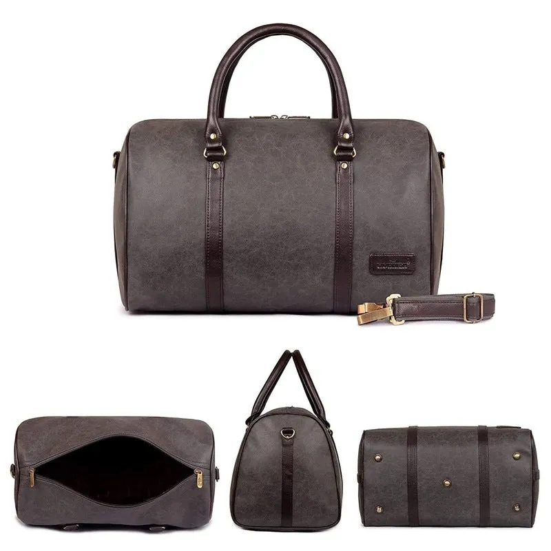 Combo: Vegan Leather Duffle Bag & 13 inch Laptop Sleeve | 29L | Ash Grey