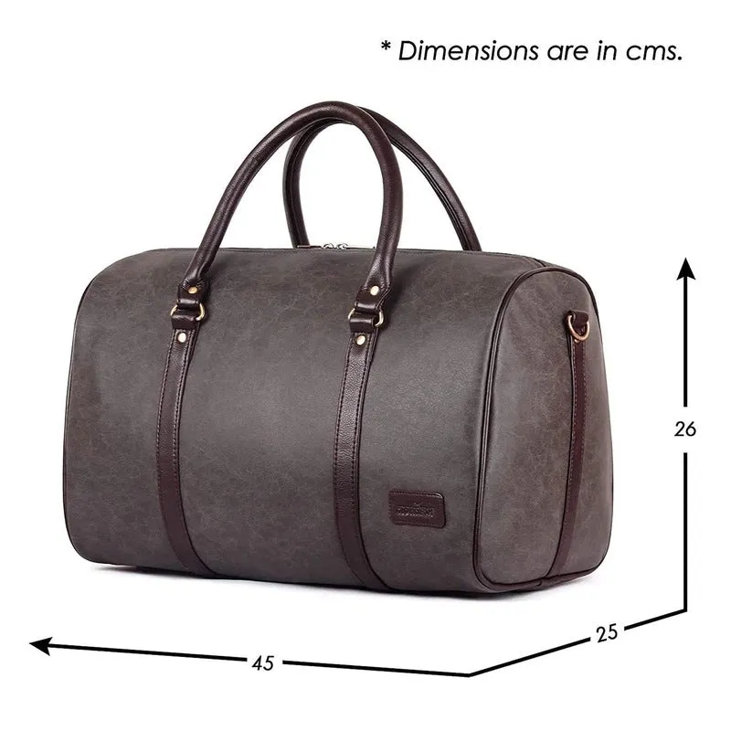 Combo: Vegan Leather Duffle Bag & 13 inch Laptop Sleeve | 29L | Ash Grey