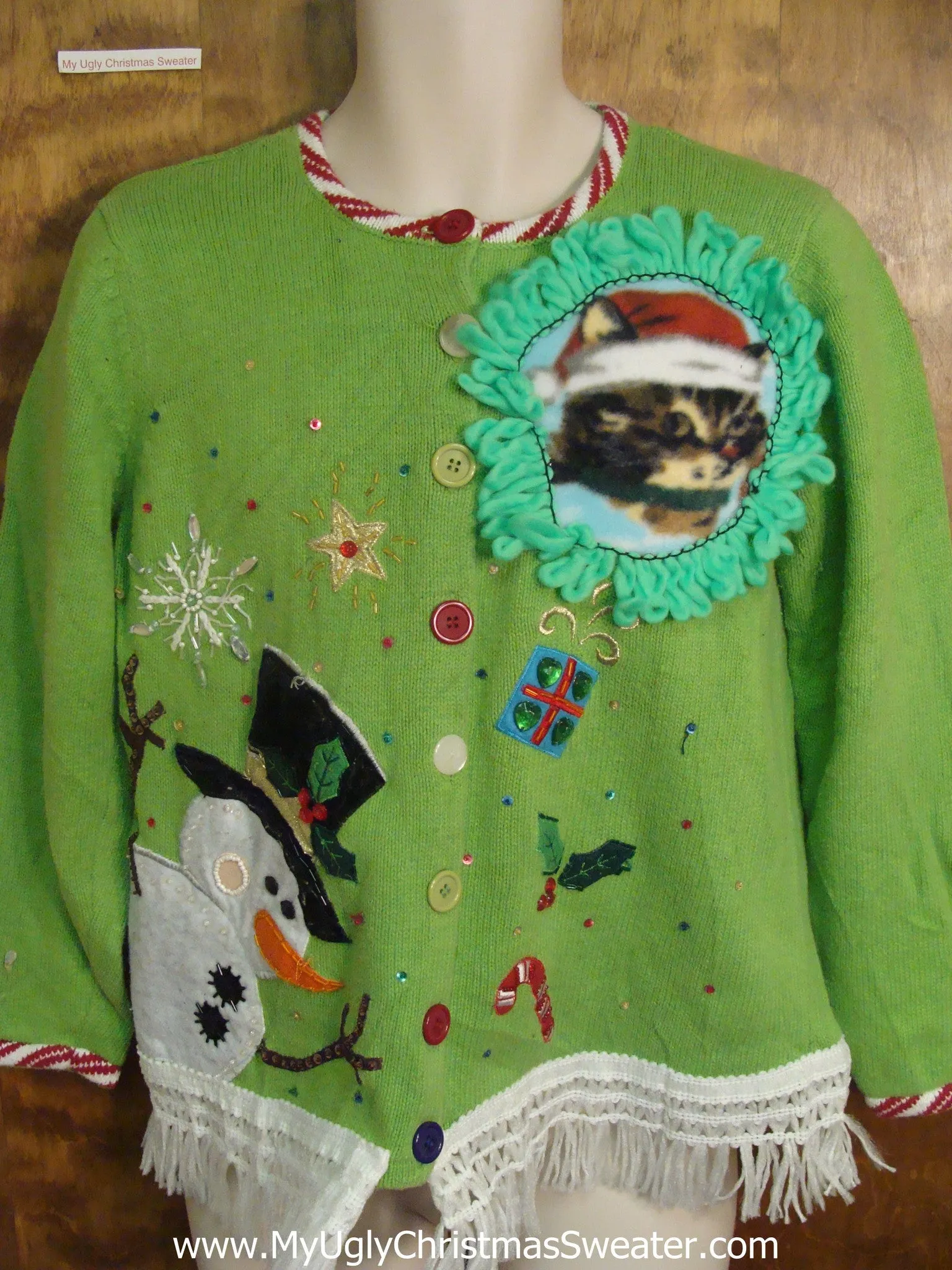 Corny Kitten Ugly Christmas Sweater