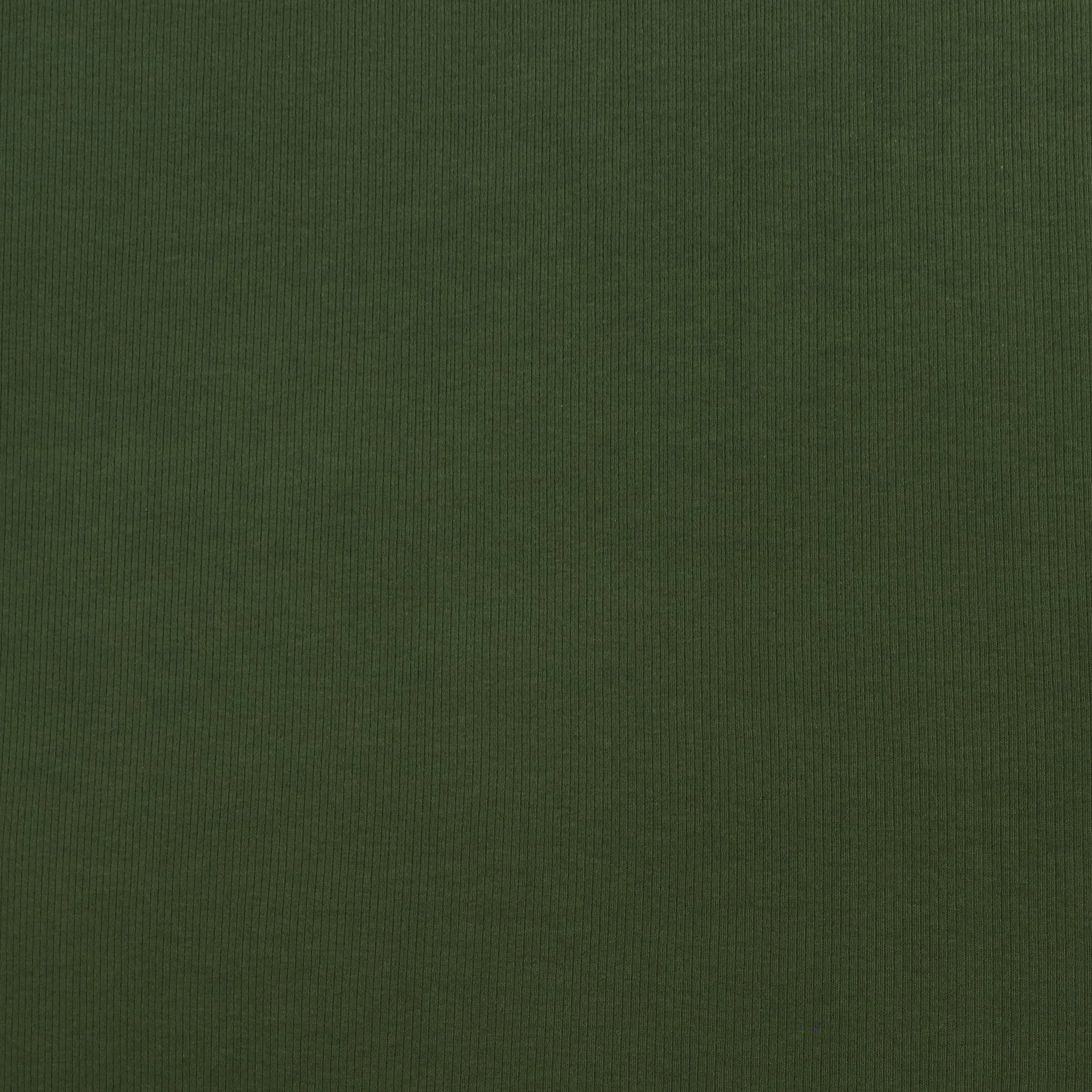 Cotton Narrow Ribbed Jersey - Olive Green