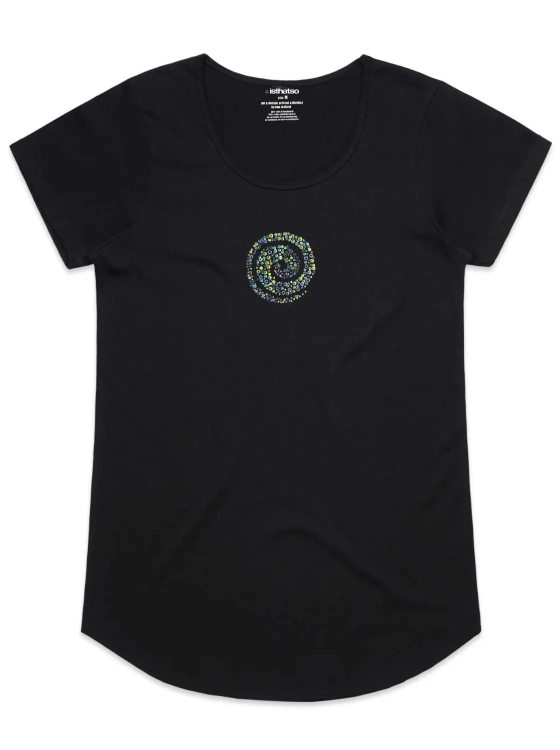Crystal Koru T-Shirt in Black