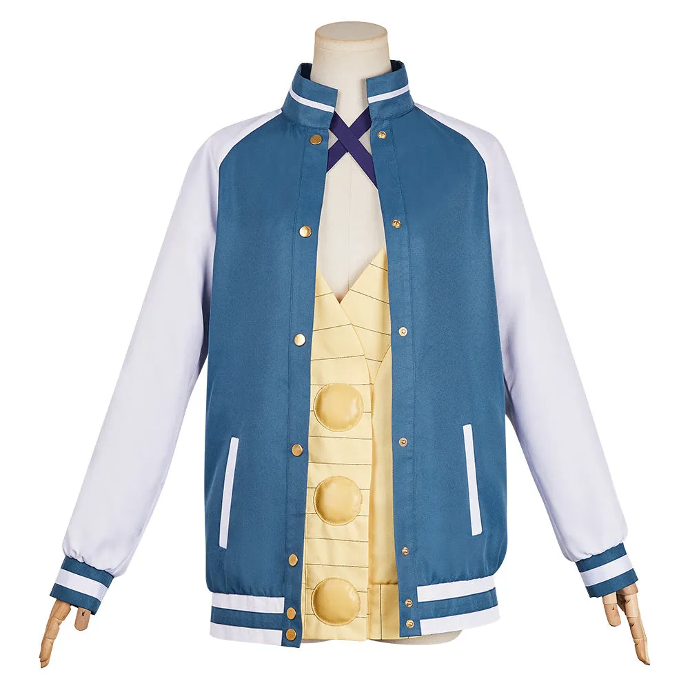 Dandadan Seiko Ayase Women Yellow Blue Outfit Carnival Halloween Cosplay Costume