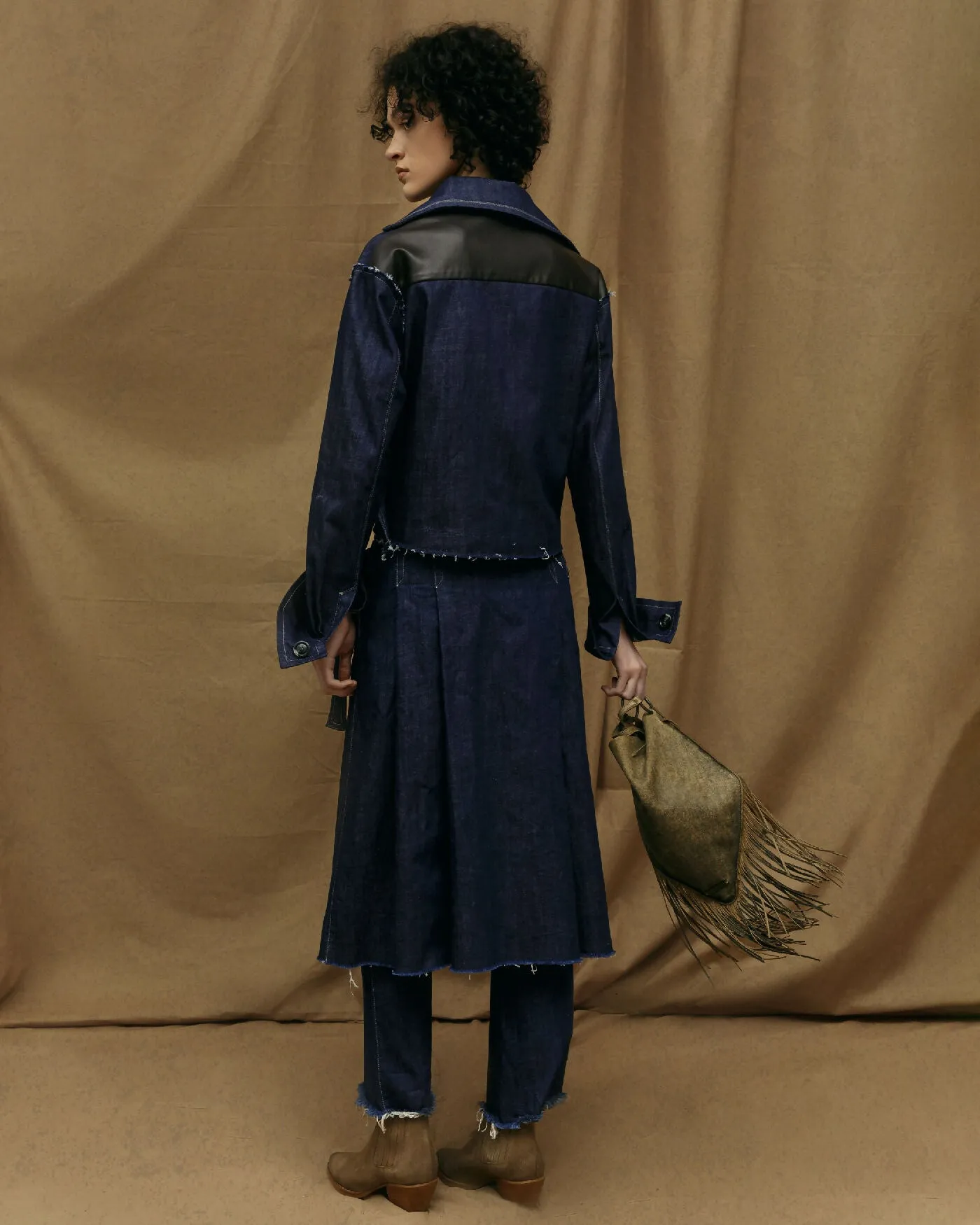 Denim Skirt Kilt Style SS24
