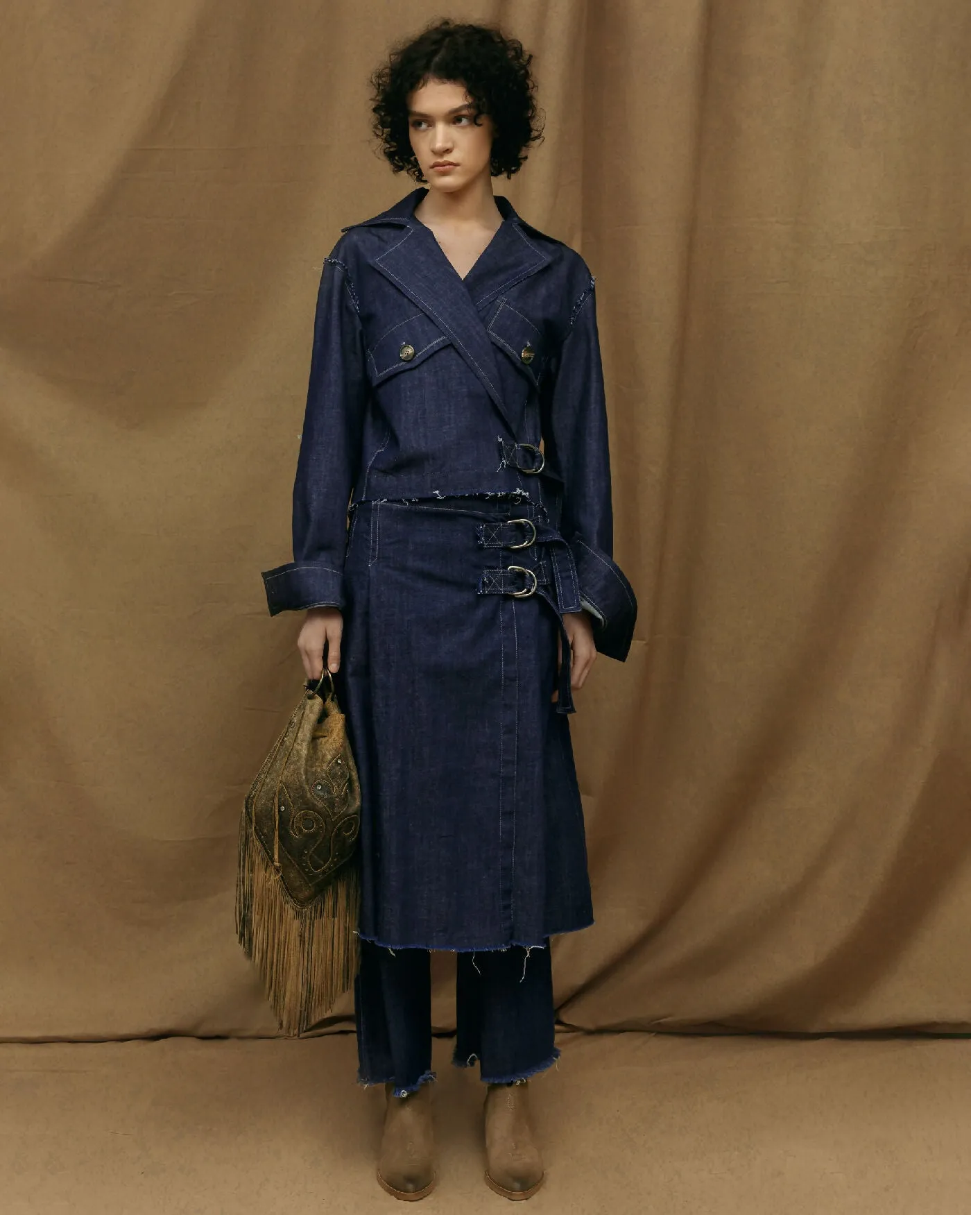 Denim Skirt Kilt Style SS24