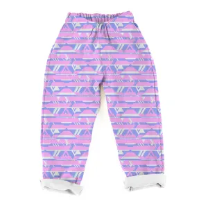 Denim Vintage Trousers - Pink Retro