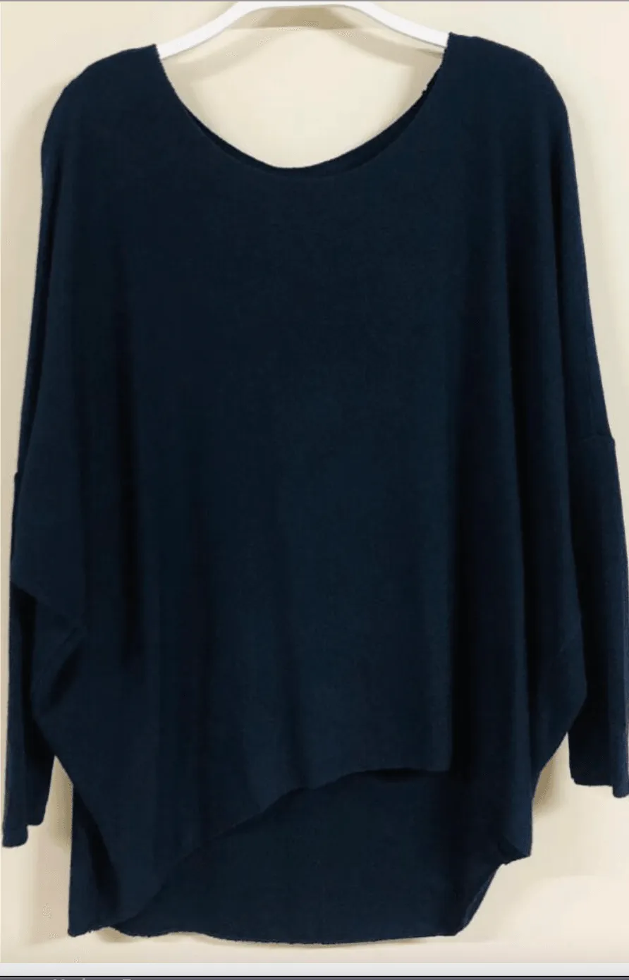 Dolman Lightweight Sweater in Nero Black by Venti 6