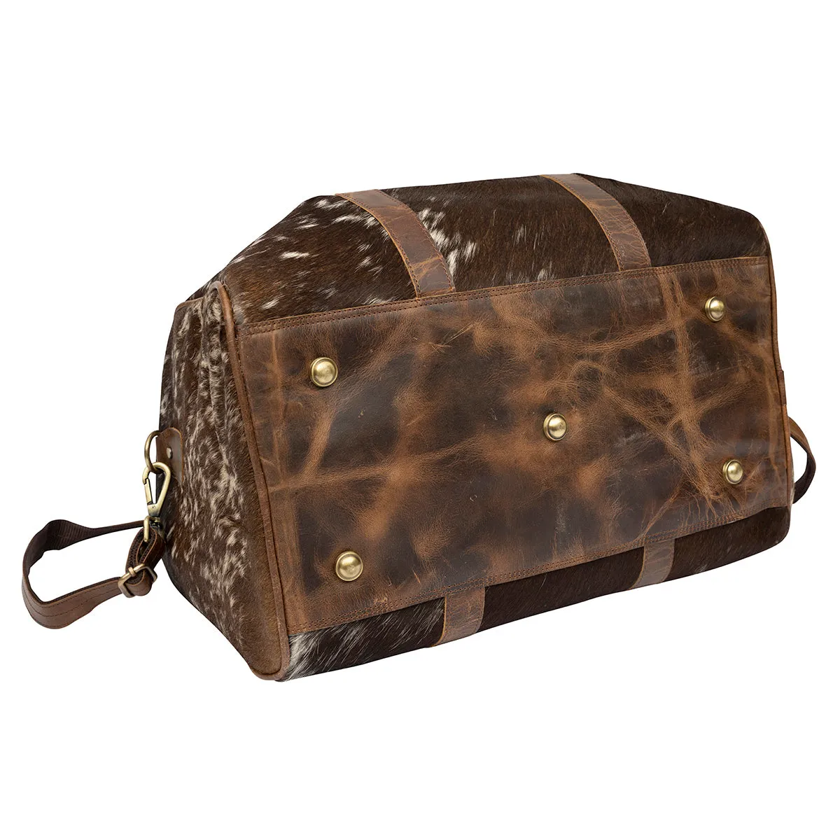 Duffle Bag, Genuine Hair on Cowhide Leather, Black or Brown