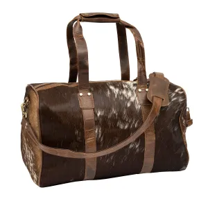 Duffle Bag, Genuine Hair on Cowhide Leather, Black or Brown