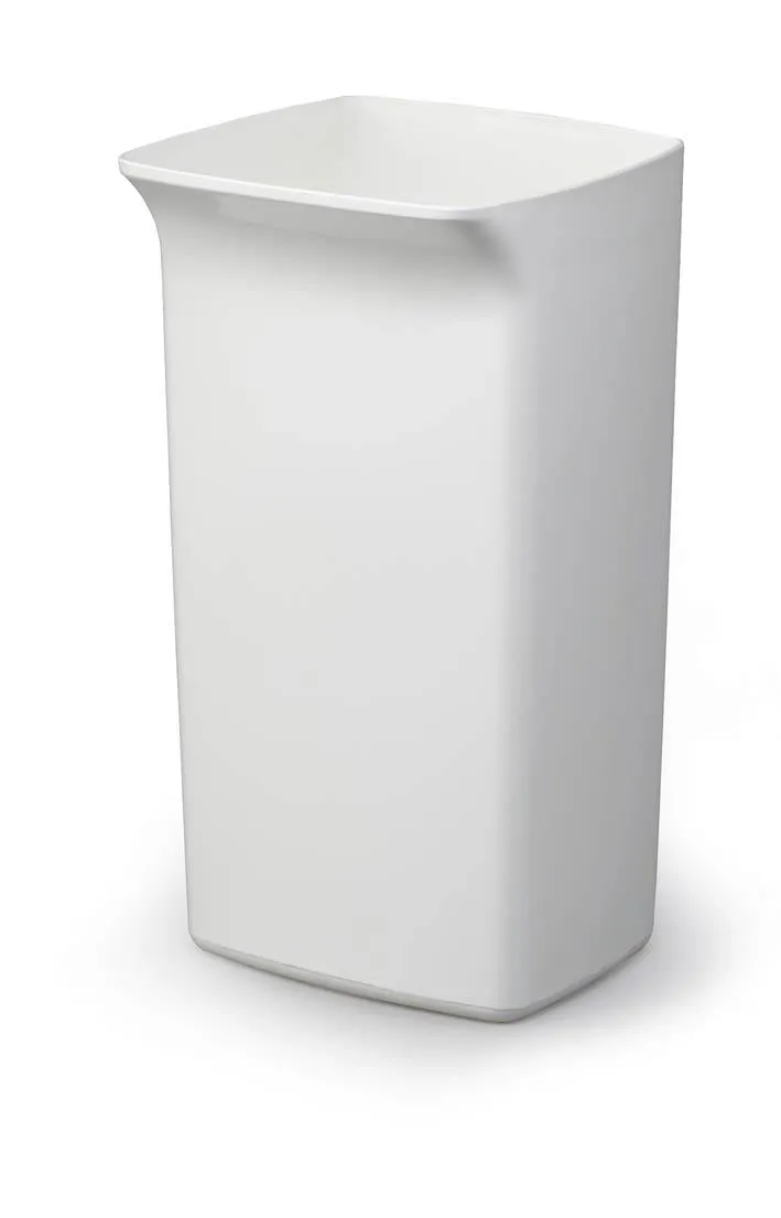 Durable DURABIN Contemporary White Square Recycling Bin   Red Swing Lid | 40L