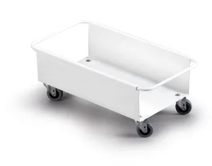 Durable DURABIN Rectangular 60L Robust Steel Wheel Bin Trolley | White