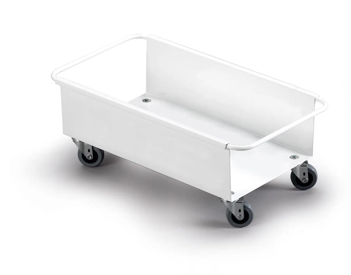 Durable DURABIN Rectangular 60L Robust Steel Wheel Bin Trolley | White