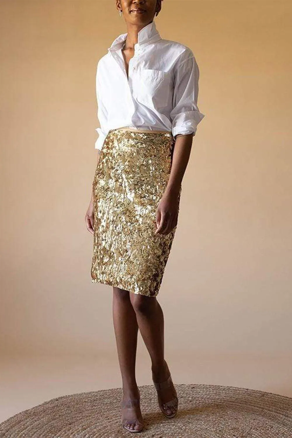 Embroidered Pencil Skirt