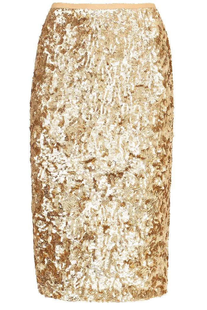 Embroidered Pencil Skirt