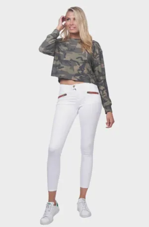Etienne Marcel Women's Red Zipper Jeans in White EM31011 SS22