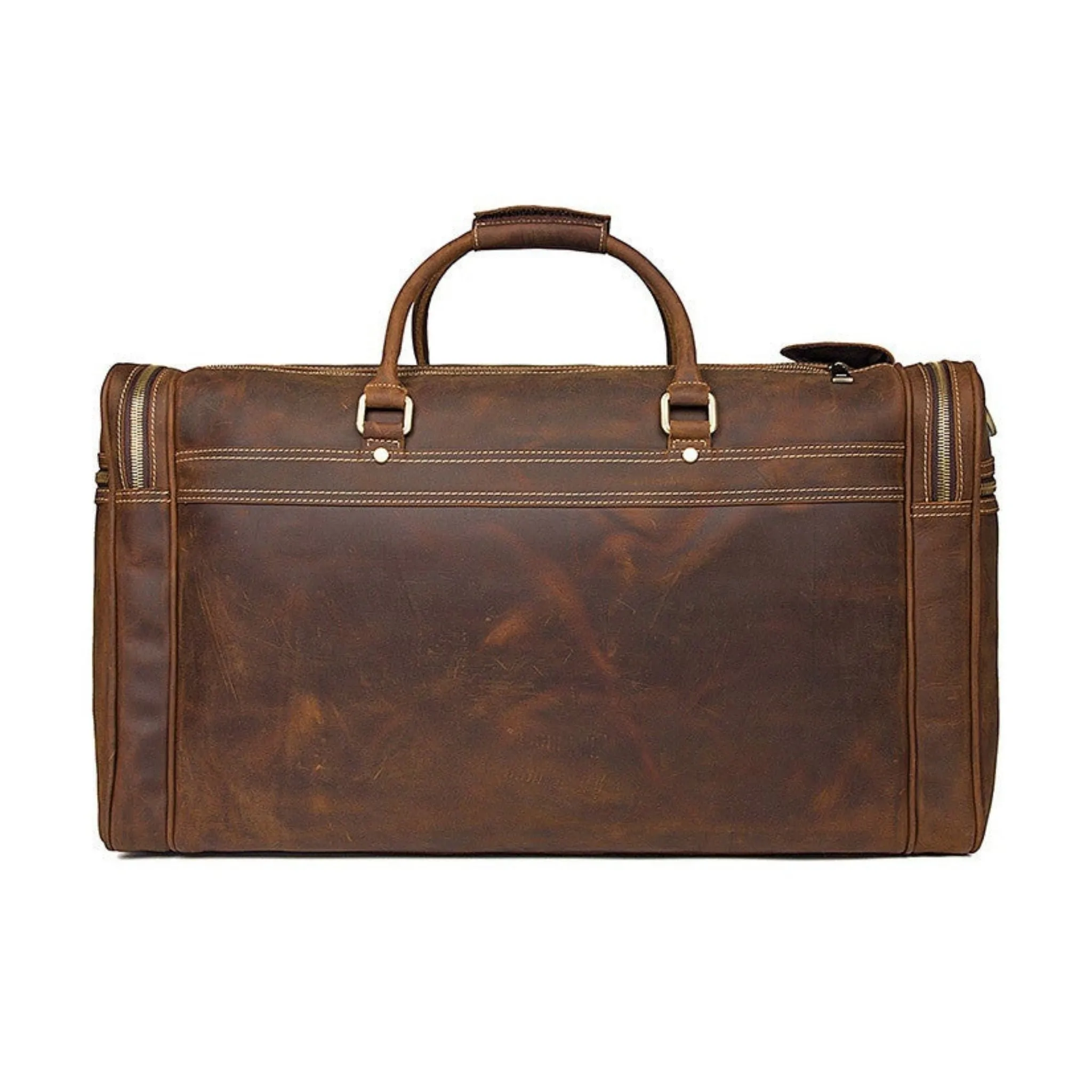 Extra Large Vintage Leather Travel Duffle Bag
