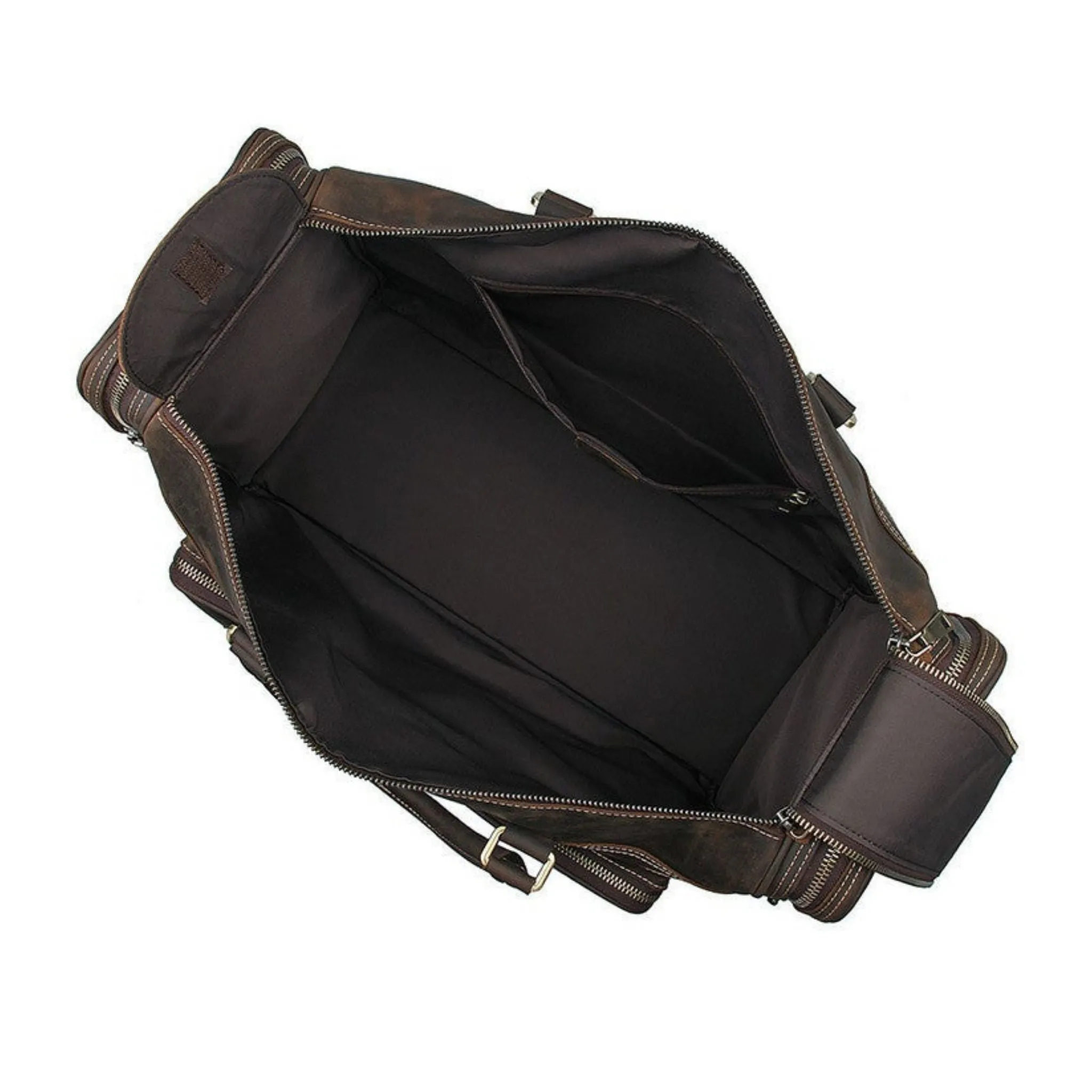 Extra Large Vintage Leather Travel Duffle Bag