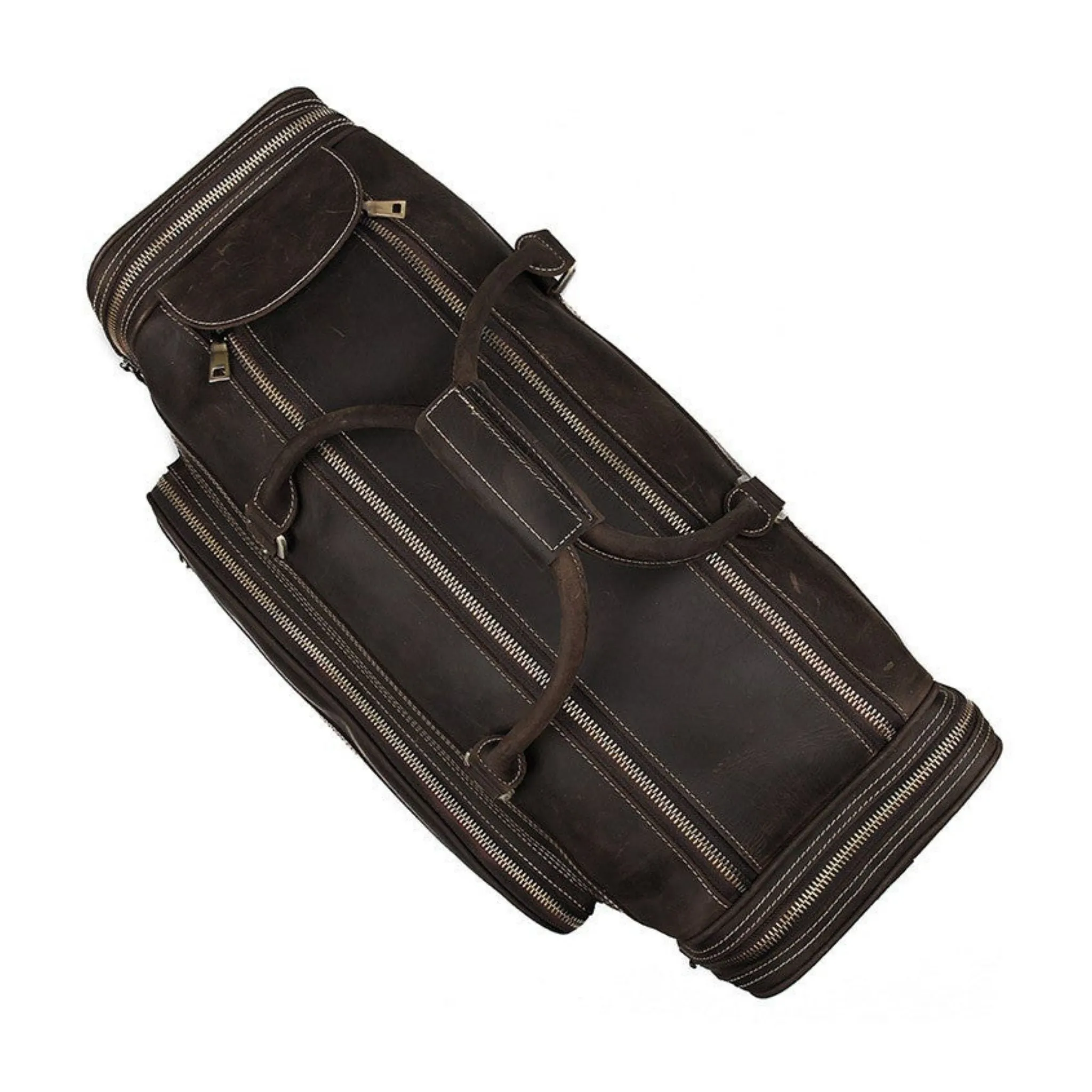 Extra Large Vintage Leather Travel Duffle Bag