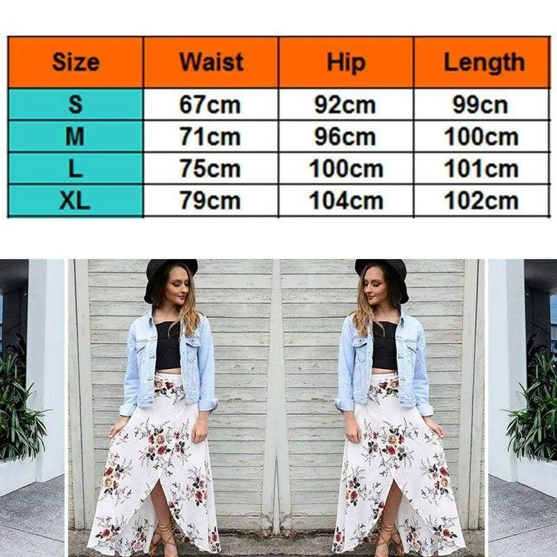 FashionSierra - New Women Summer Hight Waist Maxi Skirt Ladies Fashion Pleated Beach Long Casual Boho Floral Skirt Sundress