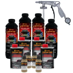 Federal Standard Color #33303 Khaki T76 Urethane Spray-On Truck Bed Liner, 1 Gallon Kit, Spray Gun & Regulator - Durable Textured Protective Coating