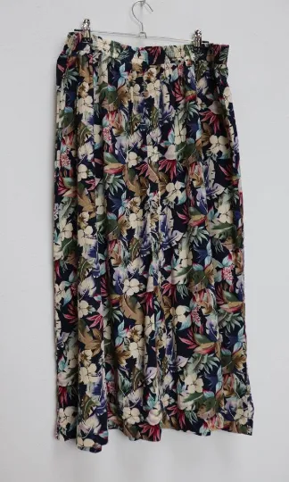Floral Button-Down Midi-Skirt - XL