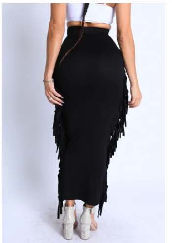 Fringe Maxi Skirt