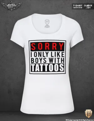 Funny Slogan Women's T-shirt Sorry Only Like Boys Tattoos Ladies Tank Top WD024