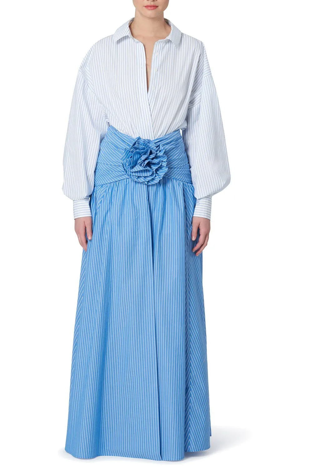 Gathered Waist Maxi Skirt