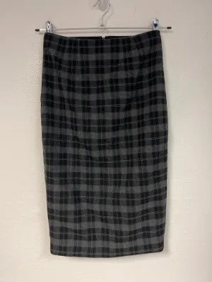 Green and black tartan pencil skirt, Rw & Co, Size 6 (Spandex, Polyester, Rayon)