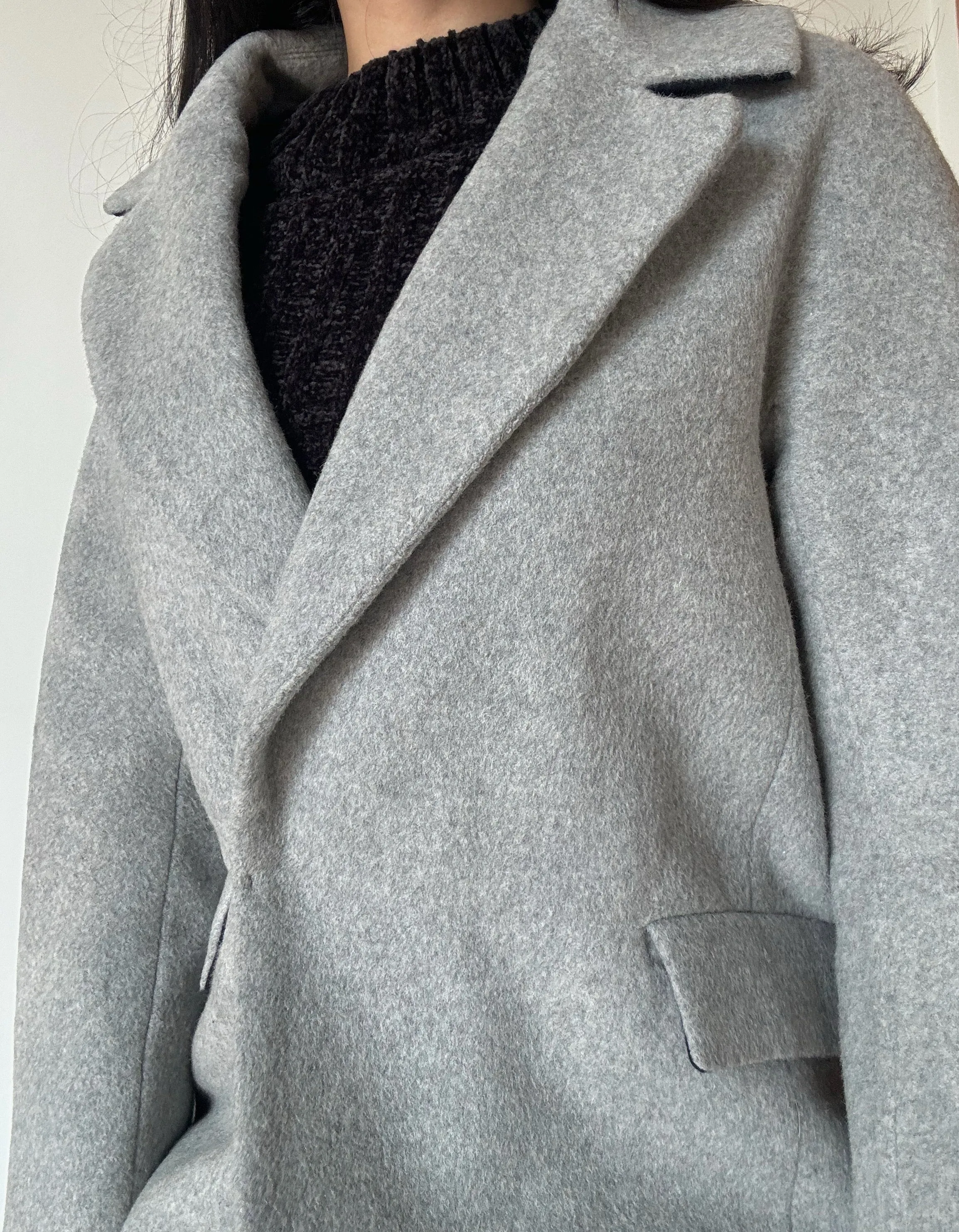 Grey Wool Coat (76% Wool)
