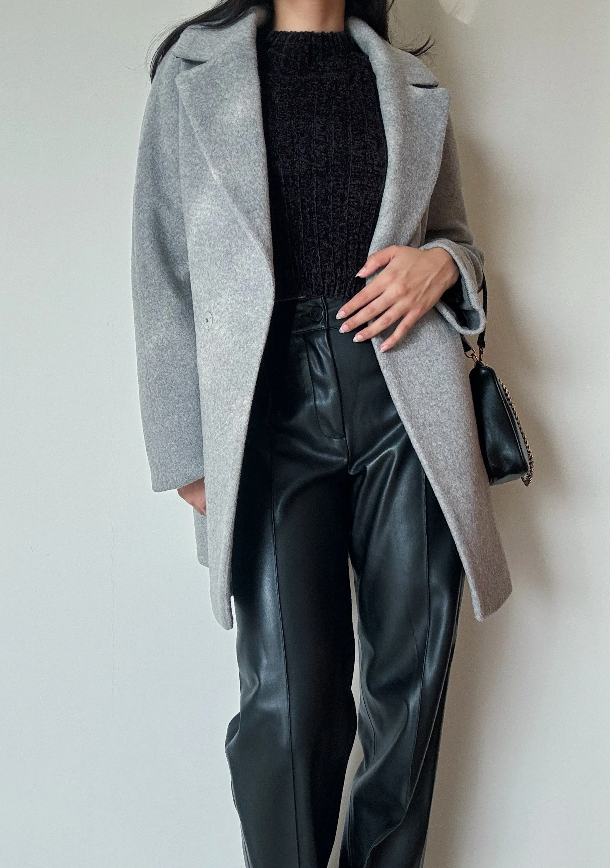 Grey Wool Coat (76% Wool)