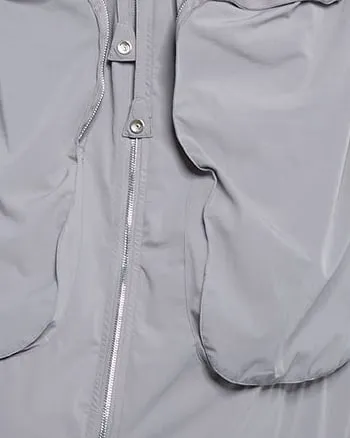 Harley Nylon Cargo Maxi A Line Skirt - Light Gray | Gray