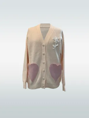 HEART SHAPED POCKET CARDIGAN