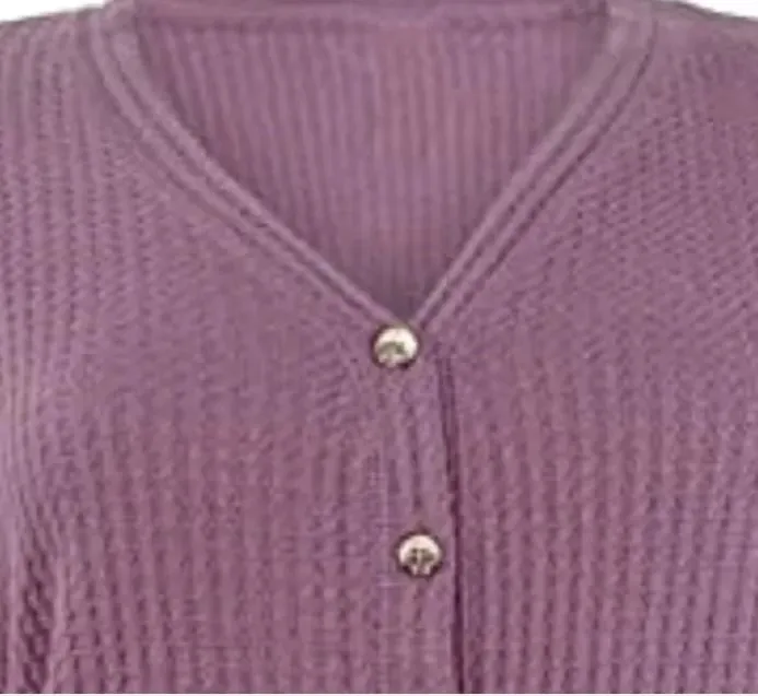 Hippie Rose Junior's Oversized Waffle Knit Cardigan Purple Size X-Large