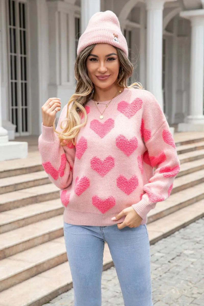 Hold my Hand Fuzzy Heart Sweater