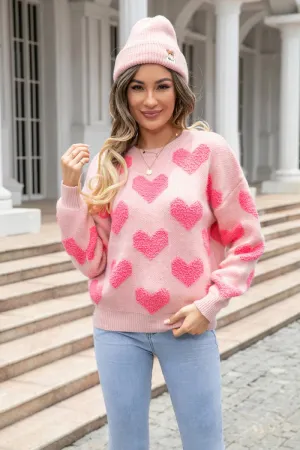 Hold my Hand Fuzzy Heart Sweater