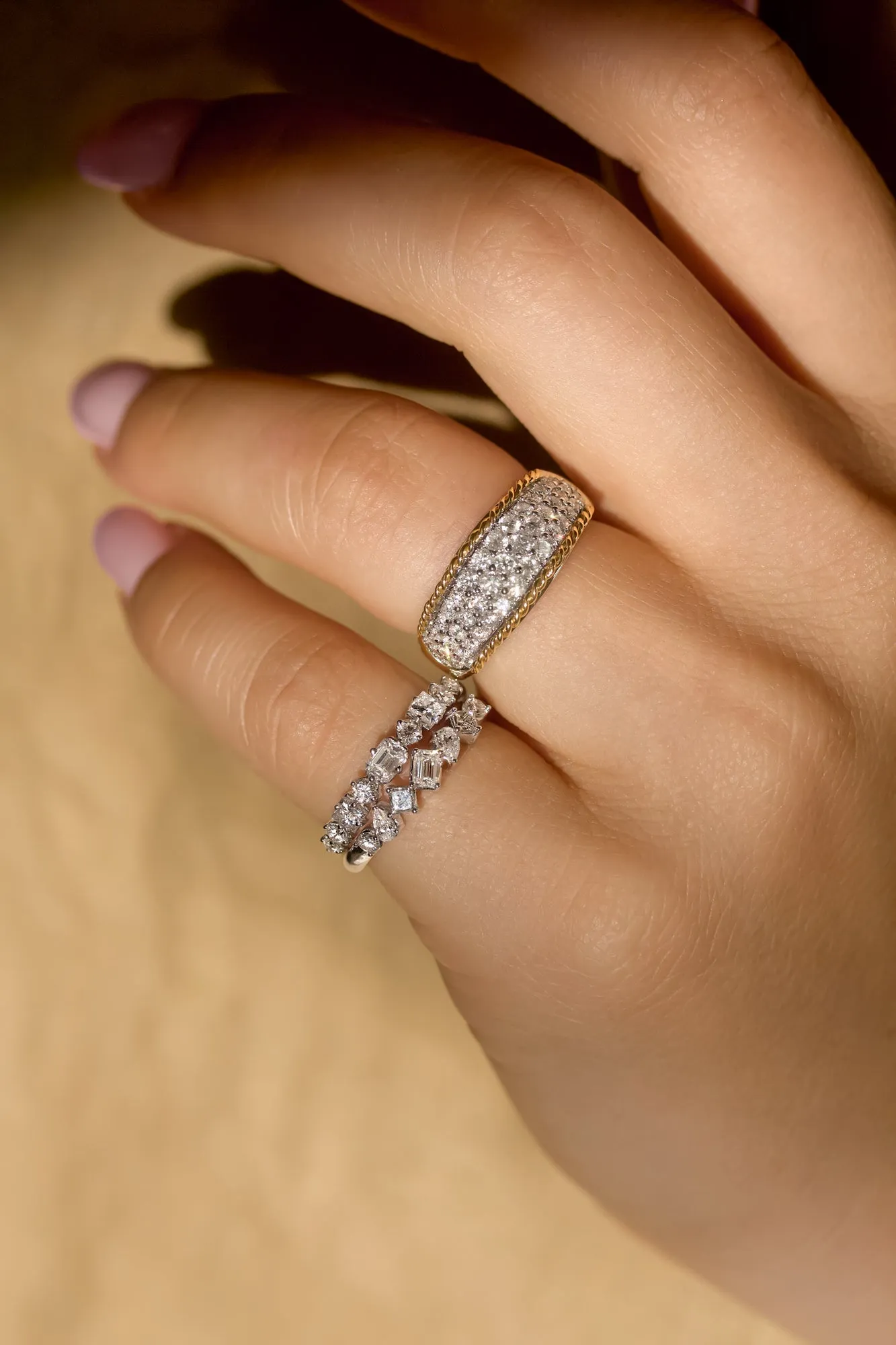 Honeycomb Diamond Ring