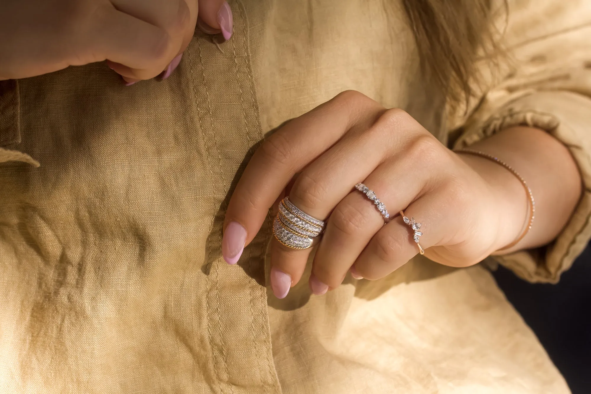 Honeycomb Diamond Ring