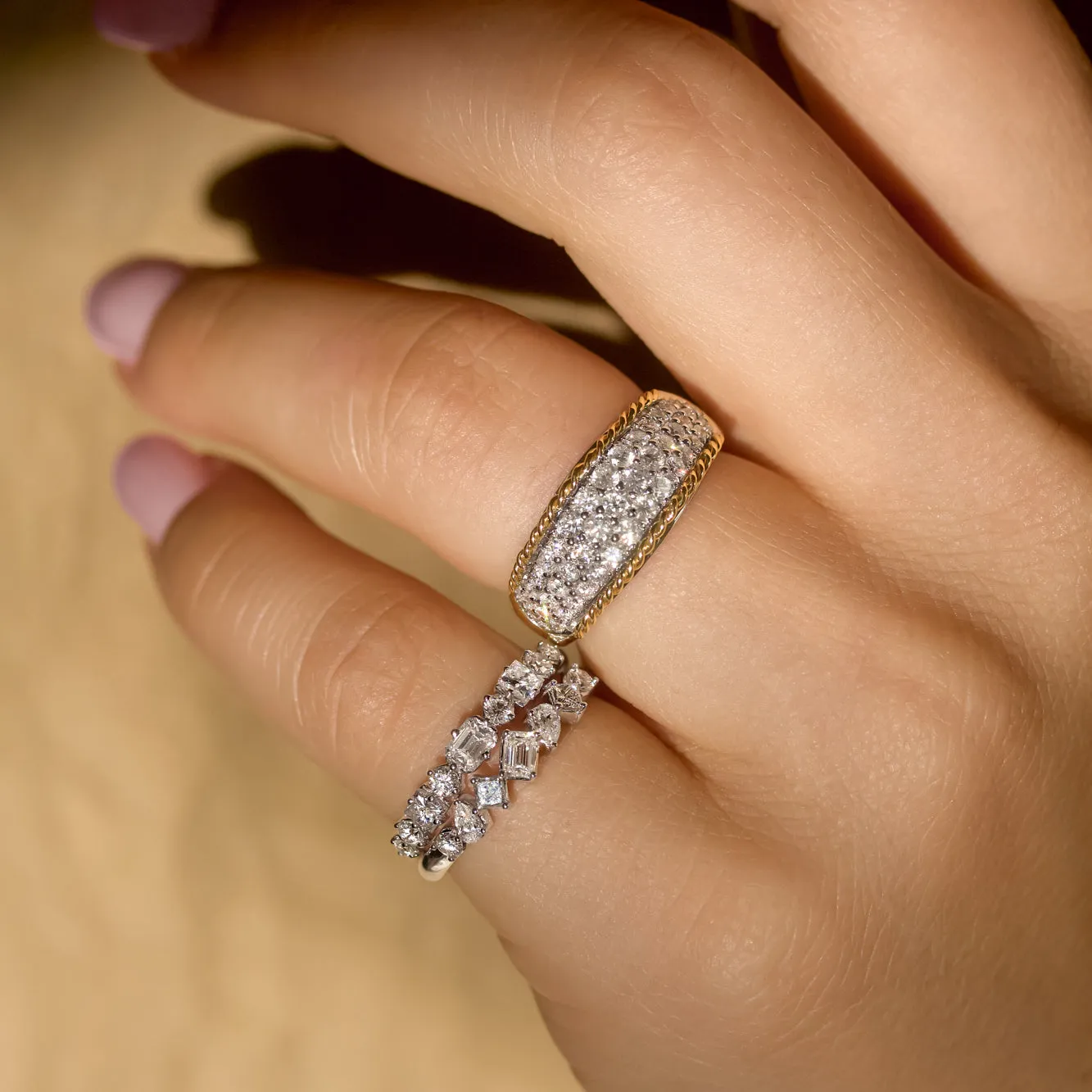Honeycomb Diamond Ring