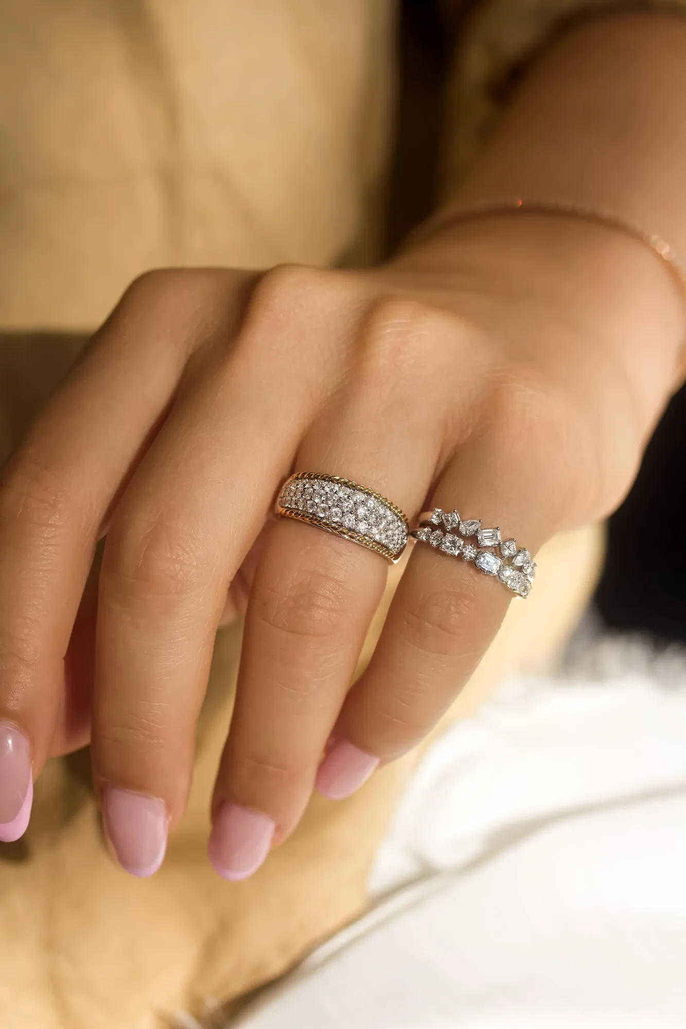 Honeycomb Diamond Ring