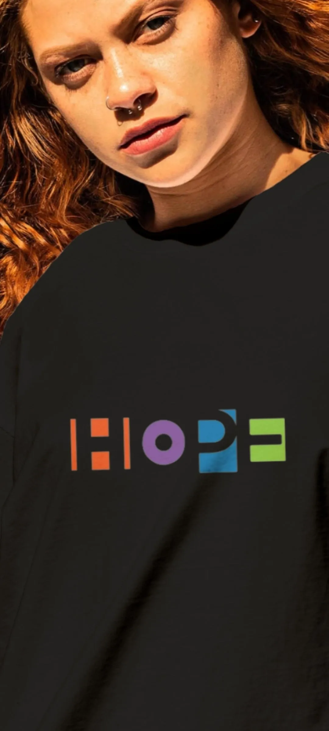 Hope Black Oversized T-shirt  Women's