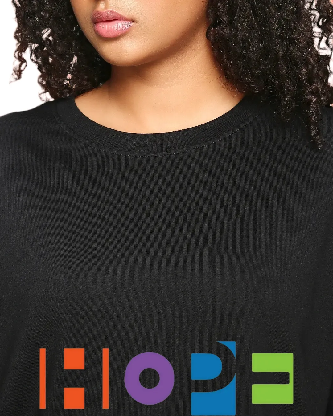Hope Black Oversized T-shirt  Women's