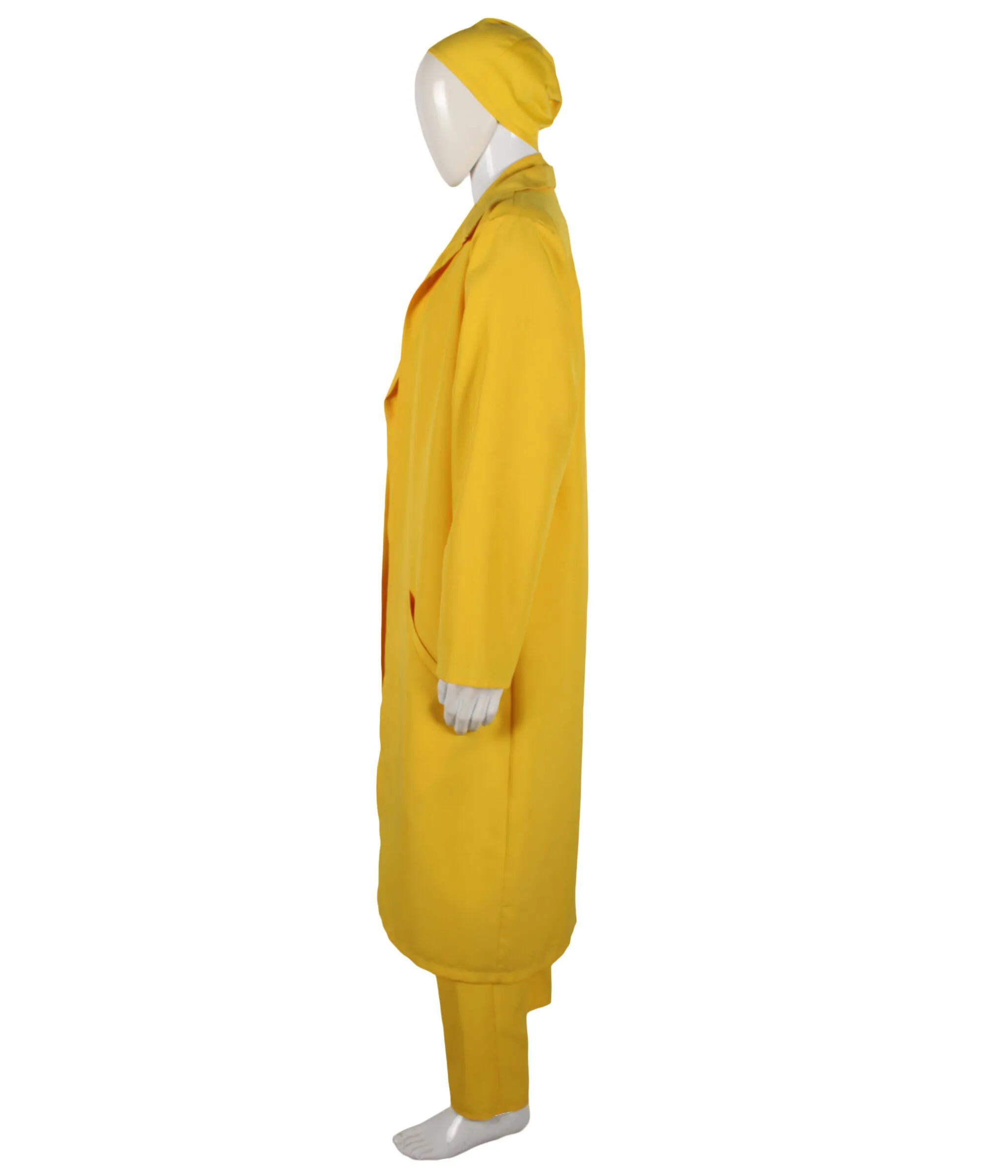 HPO Adult Adventurer Movie Character Yellow Costume, Perfect for Halloween, Flame-retardant Synthetic Fabric