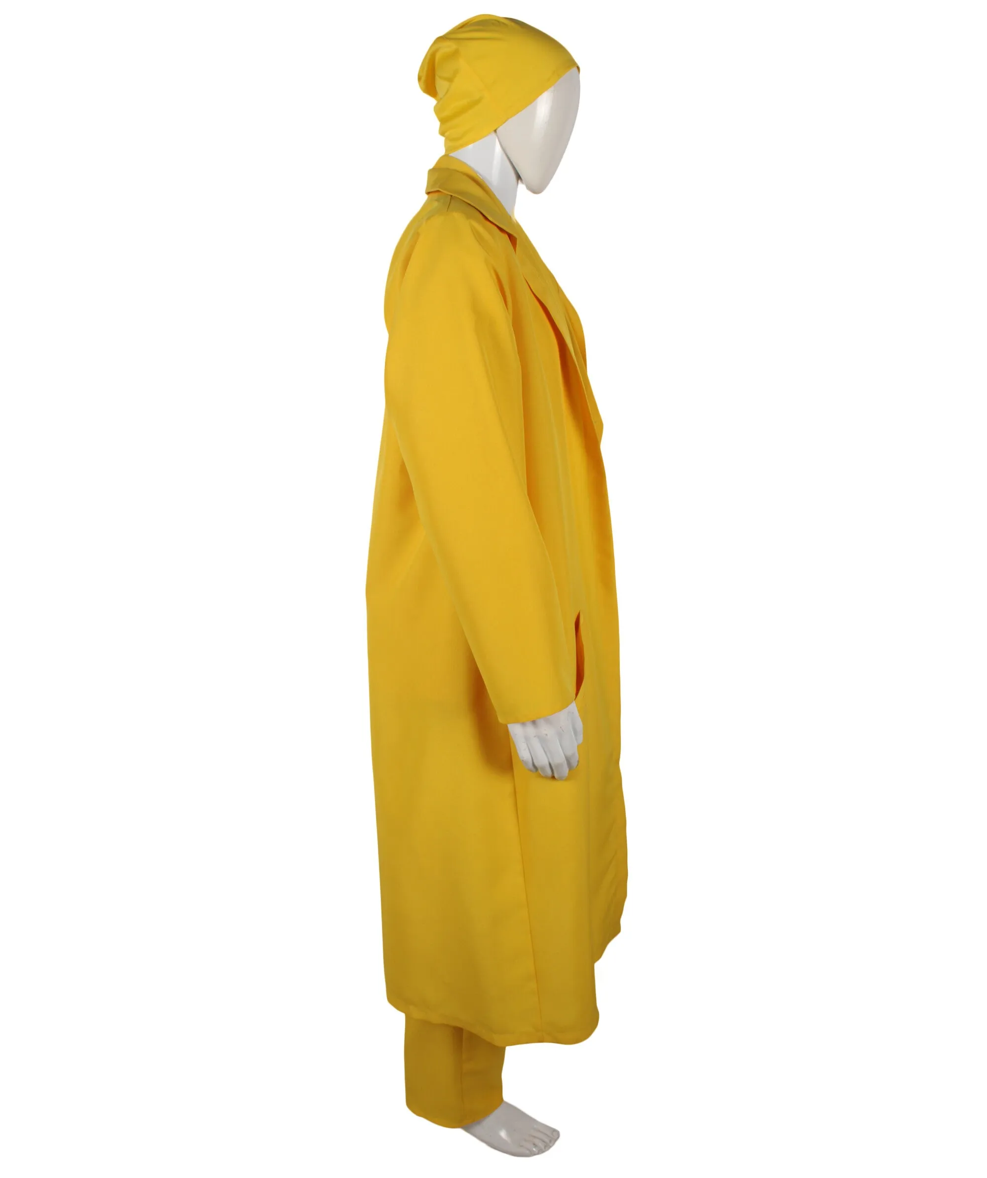 HPO Adult Adventurer Movie Character Yellow Costume, Perfect for Halloween, Flame-retardant Synthetic Fabric