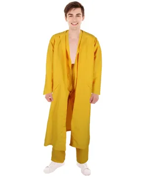 HPO Adult Adventurer Movie Character Yellow Costume, Perfect for Halloween, Flame-retardant Synthetic Fabric