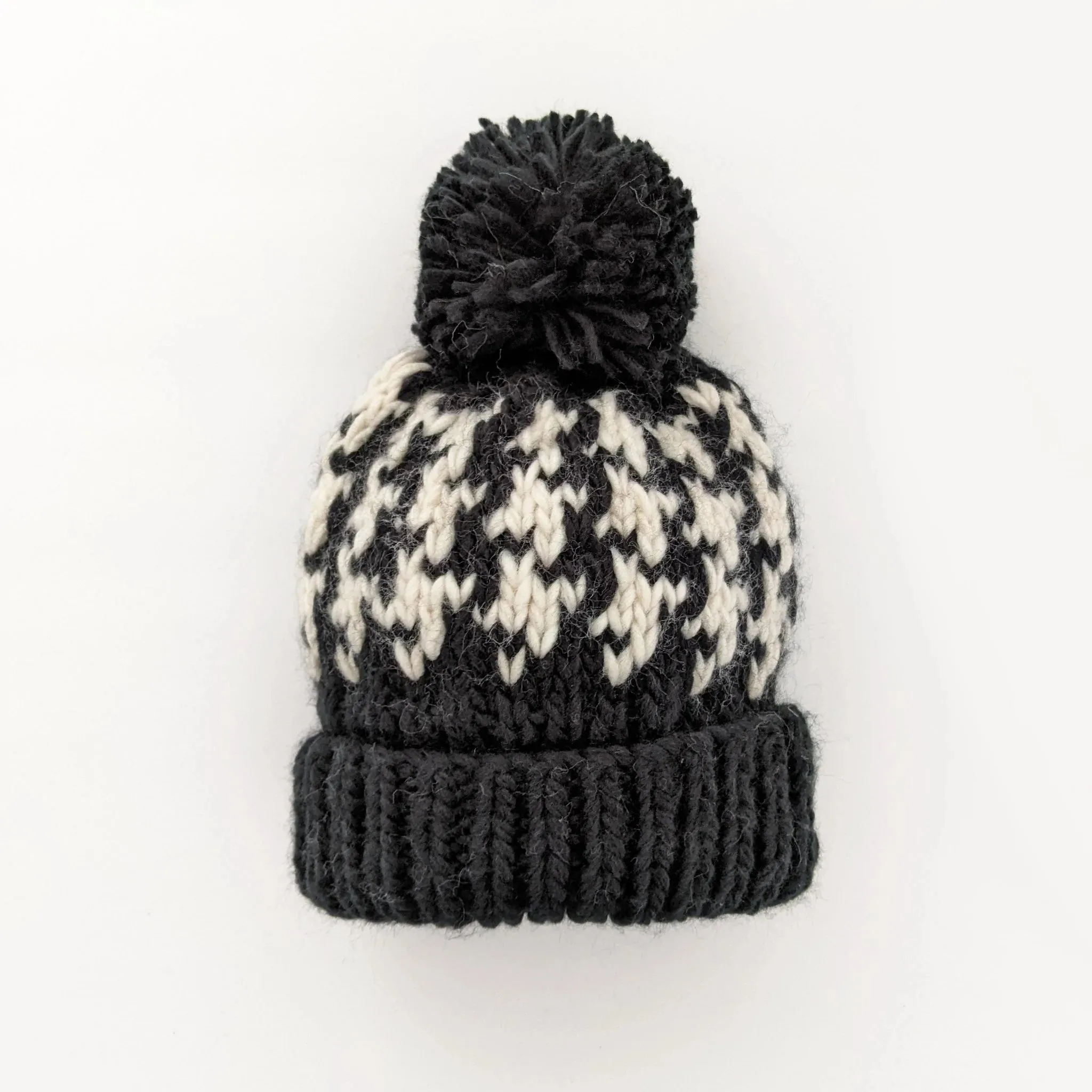 Huggalug Houndstooth Hand Knit Beanie