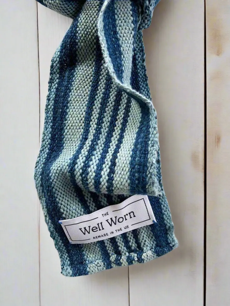Indigo Stripe Narrow Scarf