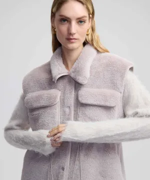 Ipekyol Faux Fur Pocket Vest Light Grey